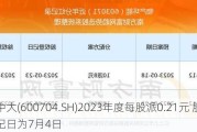 物产中大(600704.SH)2023年度每股派0.21元 股权登记日为7月4日