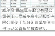 威尔高:民生证券股份有限公司关于江西威尔高电子股份有限公司使用部分闲置募集资金进行现金管理的核查意见