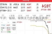 午评：锰硅、硅铁主力合约触及跌停