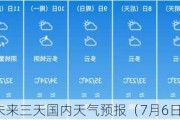 未来三天国内天气预报（7月6日）