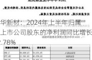 隆华新材：2024年上半年归属于上市公司股东的净利润同比增长12.78%