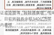 证监会澄清“转融通骤增”传闻，目前转融券余额340亿为年内最低