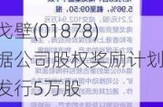 南戈壁(01878)根据公司股权奖励计划而发行5万股