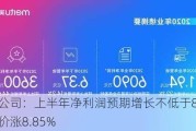 美图公司：上半年净利润预期增长不低于80%，股价涨8.85%