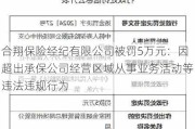 合翔保险经纪有限公司被罚5万元：因超出承保公司经营区域从事业务活动等违法违规行为