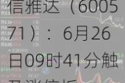 信雅达（600571）：6月26日09时41分触及涨停板