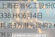 上海石油化工股份(00338.HK)6月4日耗资3万港元回购2.6万股