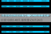 华泰股份(600308.SH)：2023年年度权益分派10派0.48元 股权登记6月26日