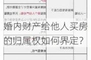 婚内财产给他人买房的归属权如何界定？