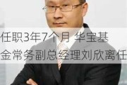 任职3年7个月 华宝基金常务副总经理刘欣离任