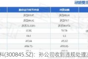 捷安高科(300845.SZ)：孙公司收到违规处理决定