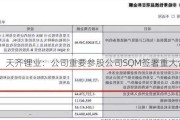 天齐锂业：公司重要参股公司SQM签署重大合同