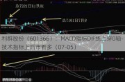 利群股份（601366）：MACD指标DIF线上穿0轴-技术指标上后市看多（07-05）