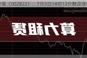 ST中装（002822）：7月5日14时12分触及涨停板