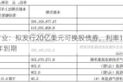 紫金矿业：拟发行20亿美元可换股债券，利率1.0%至2029年到期