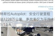 特斯拉Autopilot：安全行驶里程达1228万公里，事故率仅为平均水平的1/11.4