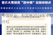 中国铝业：拟实施2024年中期分红