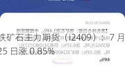 铁矿石主力期货（i2409）：7 月 25 日涨 0.85%