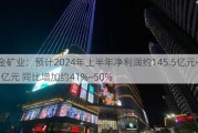 紫金矿业：预计2024年上半年净利润约145.5亿元~154.5亿元 同比增加约41%~50%