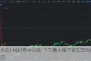 亚洲水泥(中国)盘中异动 下午盘大幅下跌5.55%报2.721港元