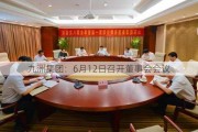 九洲集团：6月12日召开董事会会议