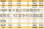 1484 家 A 股公司披露半年报预告，82 家净利润增幅超 100%