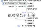 纸黄金如何挂单