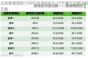 北京能源国际7月9日斥资约675.57万港元回购3000万股