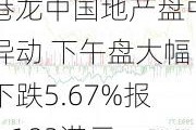 港龙中国地产盘中异动 下午盘大幅下跌5.67%报0.183港元