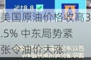 美国原油价格收高3.5% 中东局势紧张令油价大涨