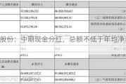 兆丰股份：中期现金分红，总额不低于年均净利润 30%