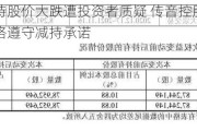 大股东减持股价大跌遭投资者质疑 传音控股：会督促股东严格遵守减持承诺