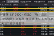 银行ETF（512800）微跌0．7%，继续彰显强韧性！高股息+强业绩+地产企稳预期，年内关注三重交易逻辑