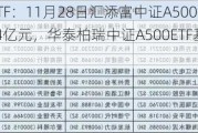 最受青睐ETF：11月28日汇添富中证A500指数ETF获净申购8.44亿元，华泰柏瑞中证A500ETF基金获净申购5.72亿元