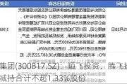 双飞集团(300817.SZ)：顺飞投资、腾飞投资拟减持合计不超1.33%股份