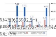 松霖科技(603992.SH)：上半年内销占比约为25% 外销占比接近75%