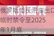 俄罗斯延长汽油出口临时禁令至2025年1月底