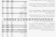 中国有色矿业公布刚波夫MSESA项目启动