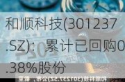 和顺科技(301237.SZ)：累计已回购0.38%股份