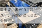 廉玉波：未来15年甚至于20年，磷酸铁锂电池也不会被淘汰