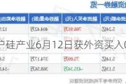 沪深股通|沪硅产业6月12日获外资买入0.06%股份