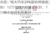 突发，恒大汽车29%股份将被收购！10万亿级大市场迎利好，7只概念股获机构看好