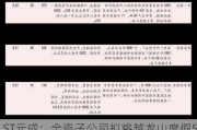 ST元成：全资子公司拟将越龙山度***51%股权转让给天津同程