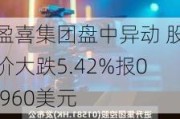 盈喜集团盘中异动 股价大跌5.42%报0.960美元