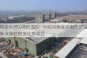 棕榈股份(002431.SZ)：中标河南省洛阳市伊滨区玉泉保障性租赁住房项目