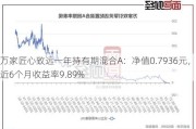 万家匠心致远一年持有期混合A：净值0.7936元，近6个月收益率9.89%