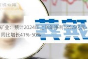 紫金矿业：预计2024年上半年净利145.5亿元-154.5亿元 同比增长41%-50%