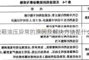 变速箱油压异常的原因及解决方法是什么