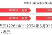 中国投融资(01226.HK)：2024年5月31日每股资产净值0.37港元