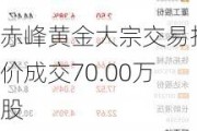 赤峰黄金大宗交易折价成交70.00万股